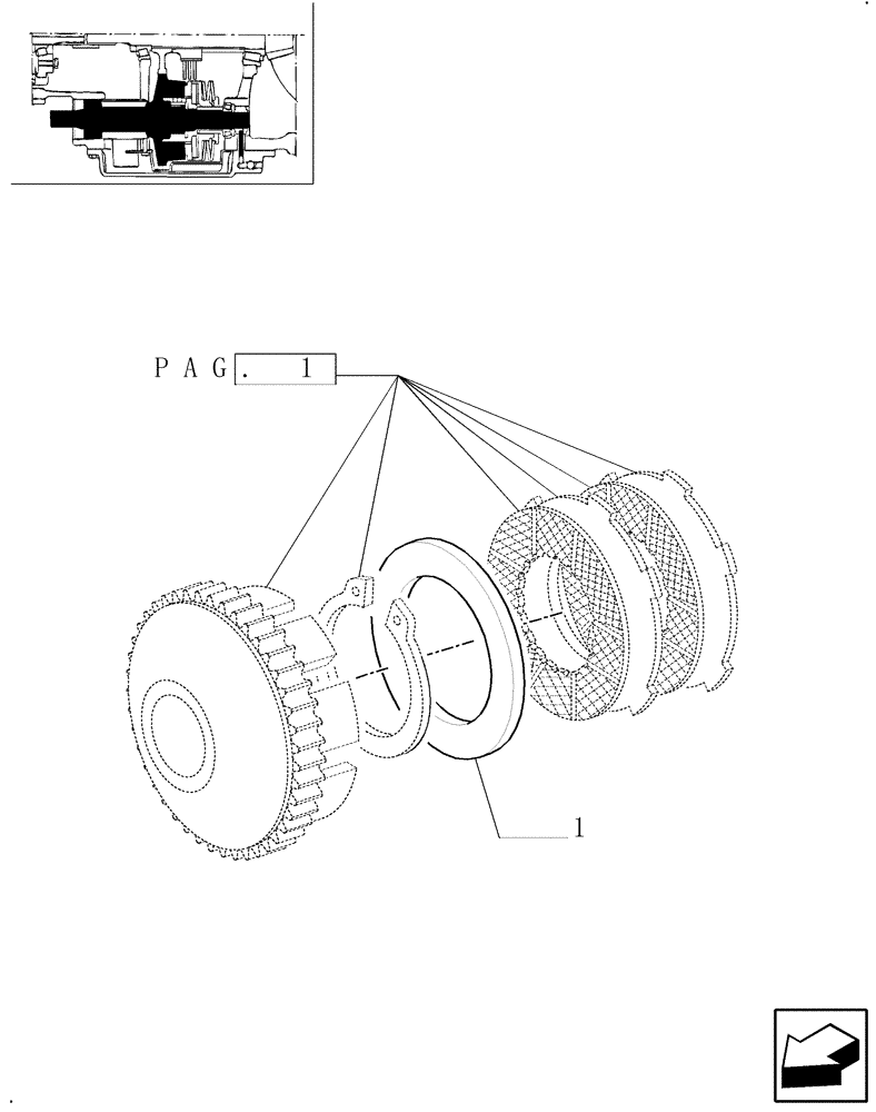 Схема запчастей Case IH MXM155 - (1.33.3[04]) - START HYDRAULIC CLUTCH (4WD) (04) - FRONT AXLE & STEERING