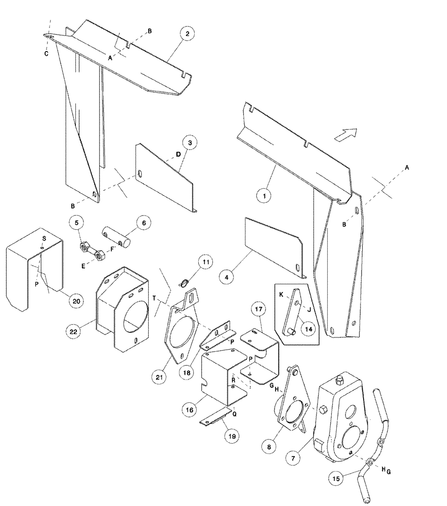 Схема запчастей Case IH 1052 - (09-53) - COMBINE ADAPTER COMPLETION PARTS (09) - CHASSIS