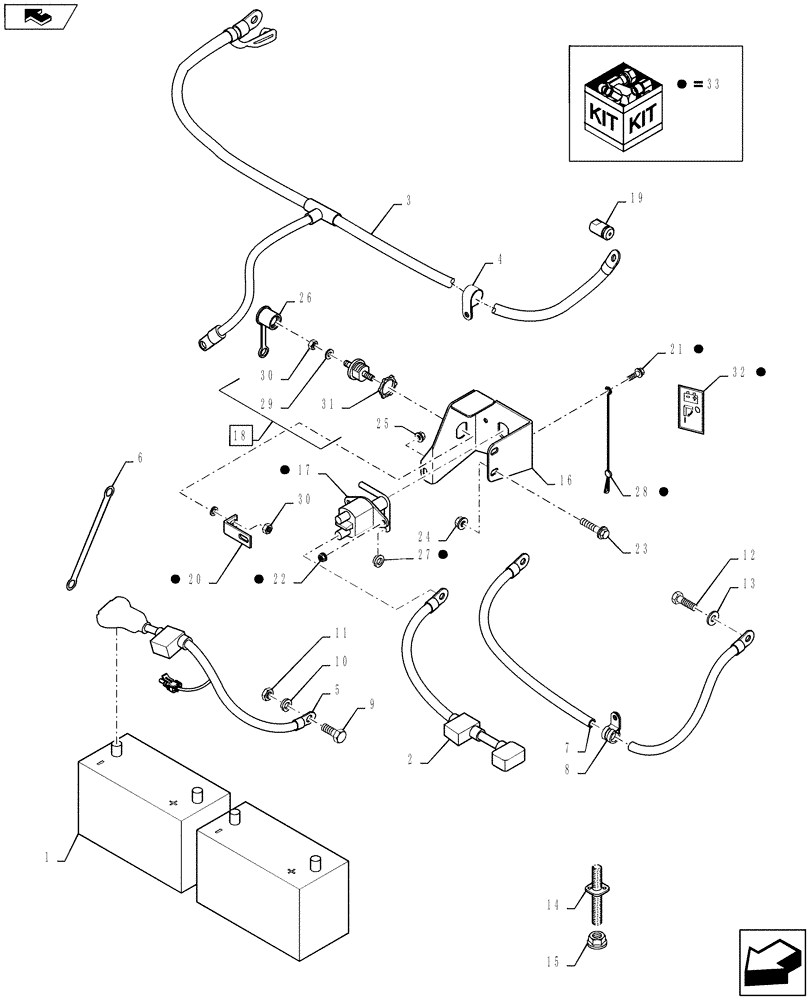 Схема запчастей Case IH 5130 - (55.100.09) - BATTERY - CABLES (55) - ELECTRICAL SYSTEMS