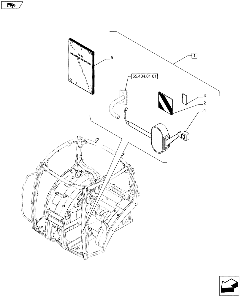 Схема запчастей Case IH PUMA 215 - (88.055.09) - DIA KIT - OVERWIDTH WARNING, ITALY (88) - ACCESSORIES