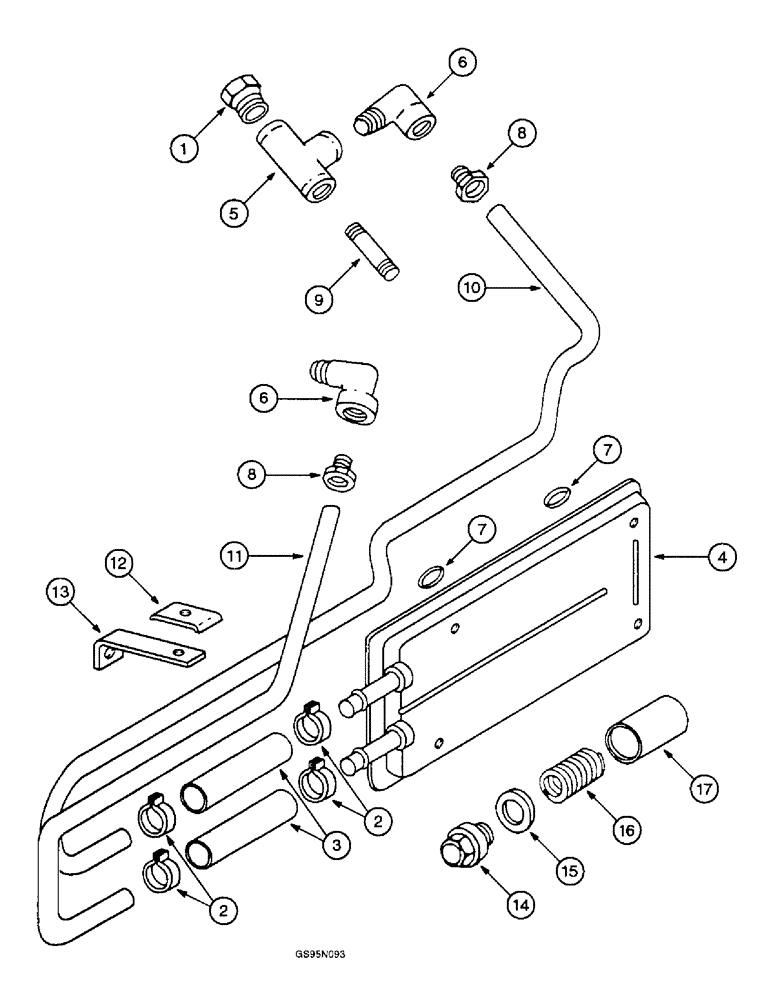 Схема запчастей Case IH D-310 - (5-118) - ENGINE OIL COOLER AND CONNECTIONS, 95 COTTON HARVESTERS, 782 COTTON PICKERS 