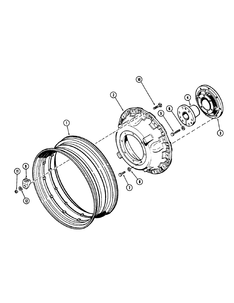 Схема запчастей Case IH 2590 - (6-210) - REAR WHEELS, CAST, WITH 38 INCH RIMS (965.20 MM) (06) - POWER TRAIN