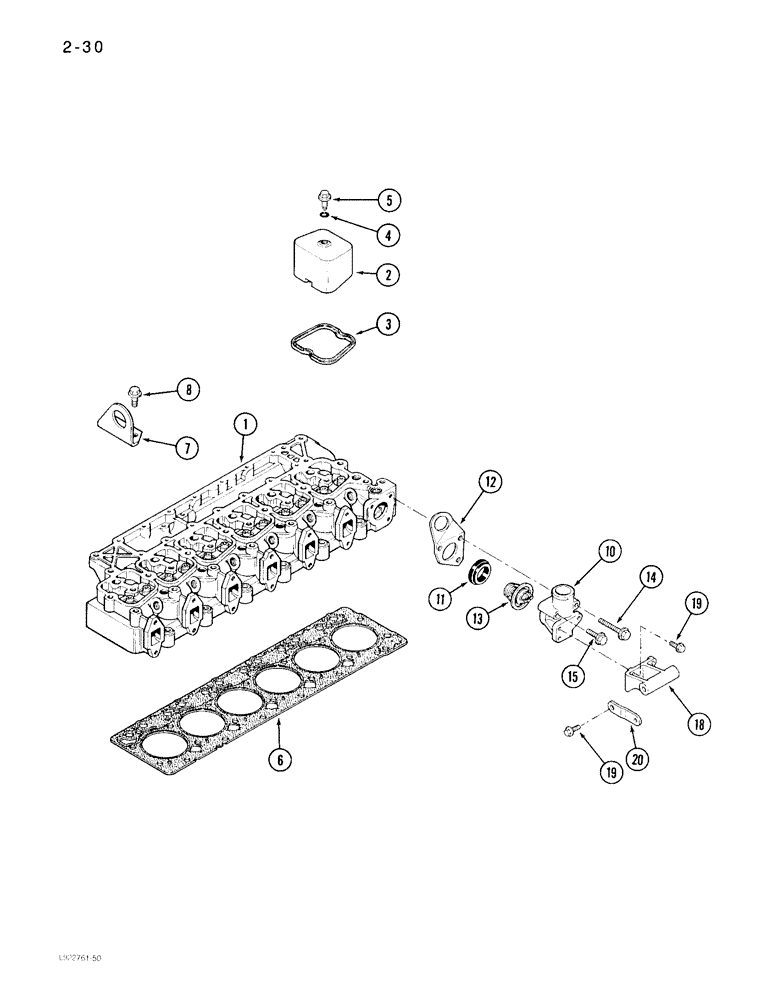 Схема запчастей Case IH 1640 - (2-30) - CYLINDER HEAD COVERS AND GASKET, 6TA-590 ENGINE (01) - ENGINE