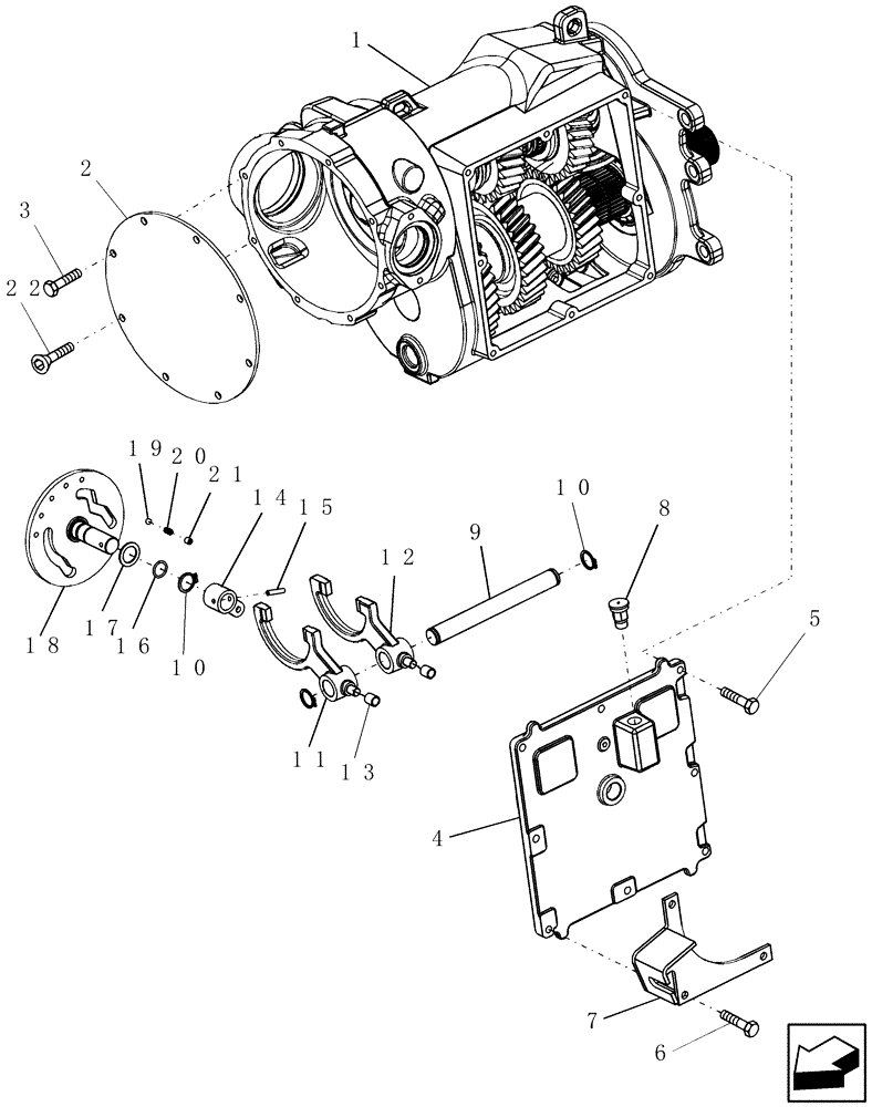 Схема запчастей Case IH 7230 - (66.260.17) - SHIFTING COMPONENTS, ROTOR GEARBOX (66) - THRESHING