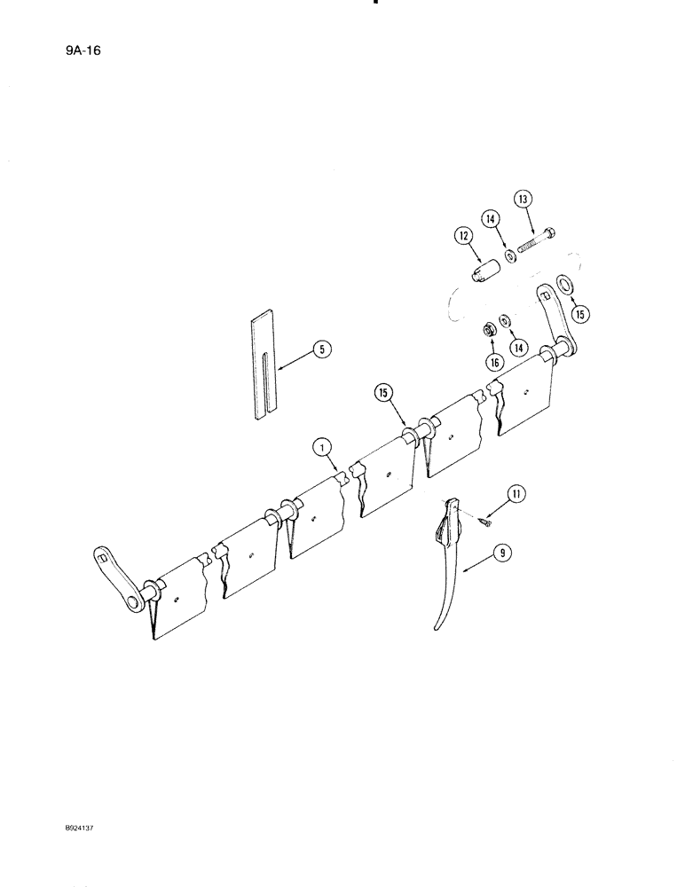 Схема запчастей Case IH 1020 - (9A-16) - BAT AND FRONT MOUNTED PLASTIC TINES (58) - ATTACHMENTS/HEADERS