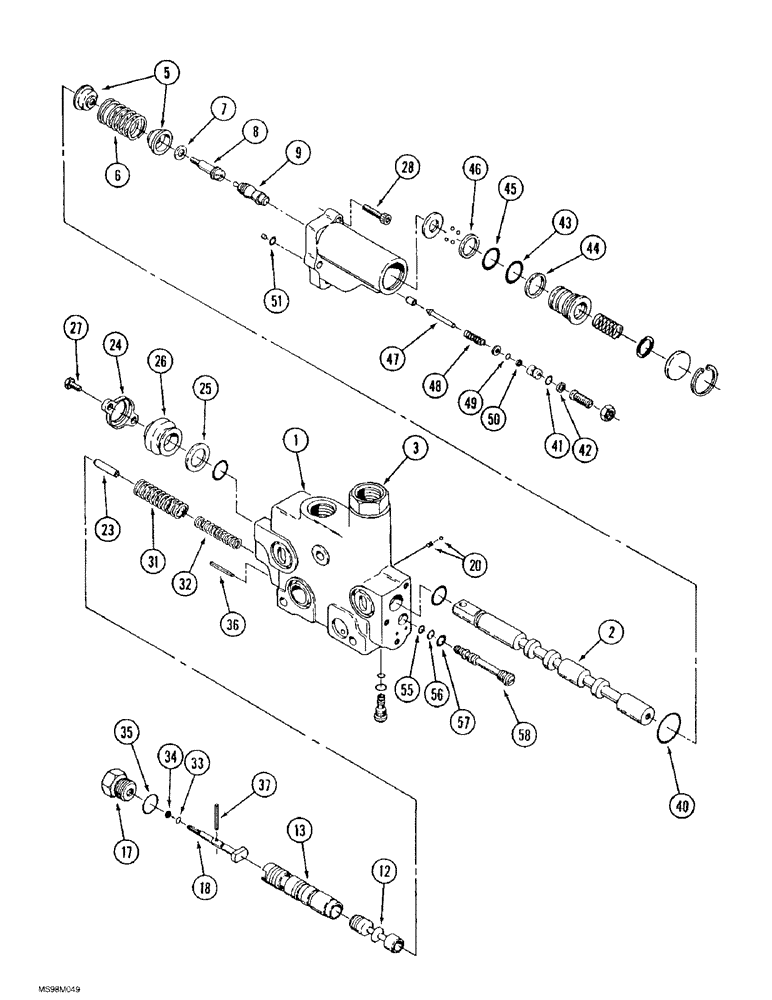 Схема запчастей Case IH 9380 QUADTRAC - (8-052) - HYDRAULIC REMOTE VALVE SECTION, SECOND SECTION WITH B PORT LOAD LOCK AND FLOAT (08) - HYDRAULICS