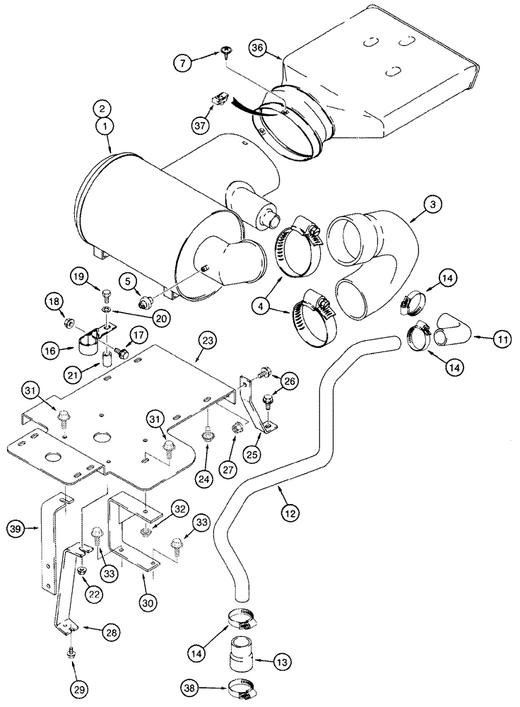 Схема запчастей Case IH 8950 - (2-013A) - AIR INDUCTION SYSTEM, WITH DEAERATION SYSTEM, IF EQUIPPED (02) - ENGINE