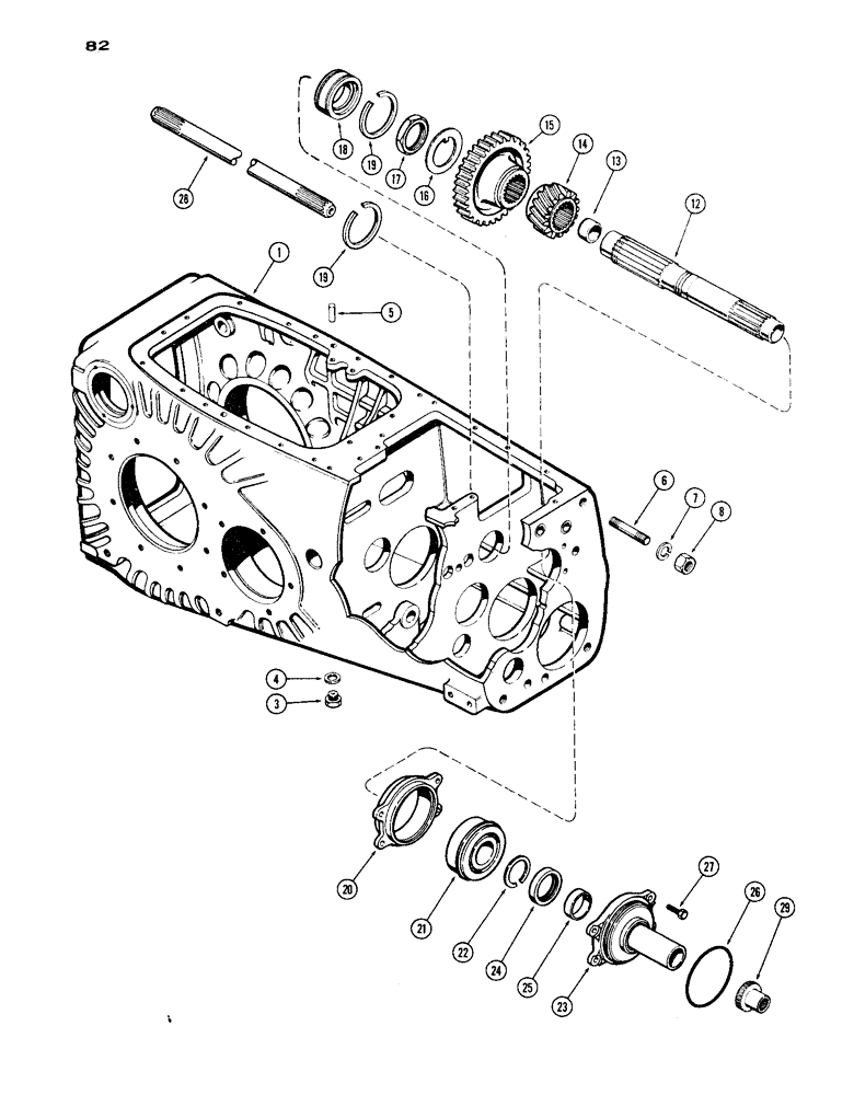 Схема запчастей Case IH 1030 - (082) - TRANSMISSION CASE (06) - POWER TRAIN