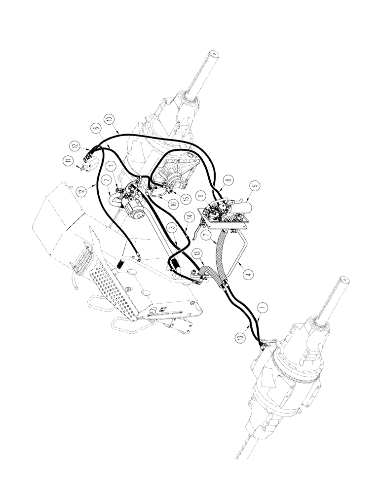 Схема запчастей Case IH STX425 - (01-05[01]) - PICTORIAL INDEX - CHARGE PUMP AND BRAKE CIRCUIT, 400 SERIES AXLE, BSN JEE0102001 (00) - PICTORIAL INDEX