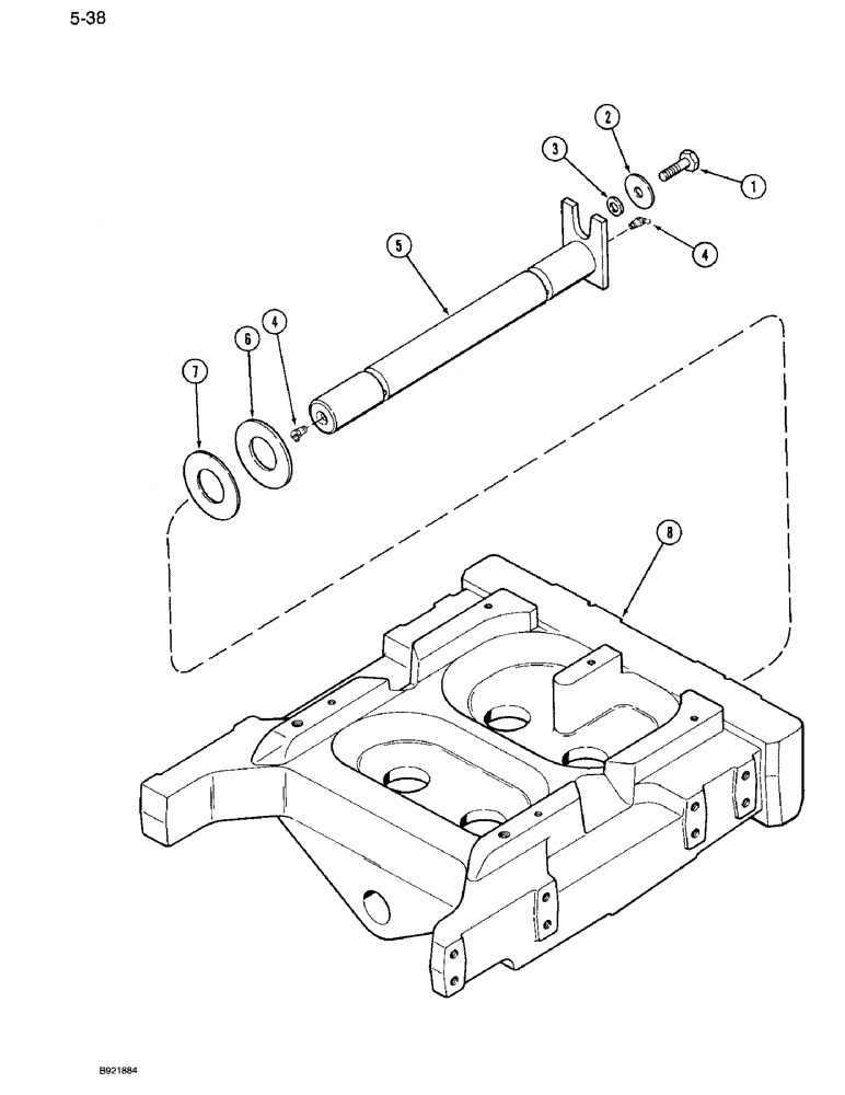 Схема запчастей Case IH 7110 - (5-38) - FRONT AXLE SUPPORT, TWO WHEEL DRIVE (05) - STEERING