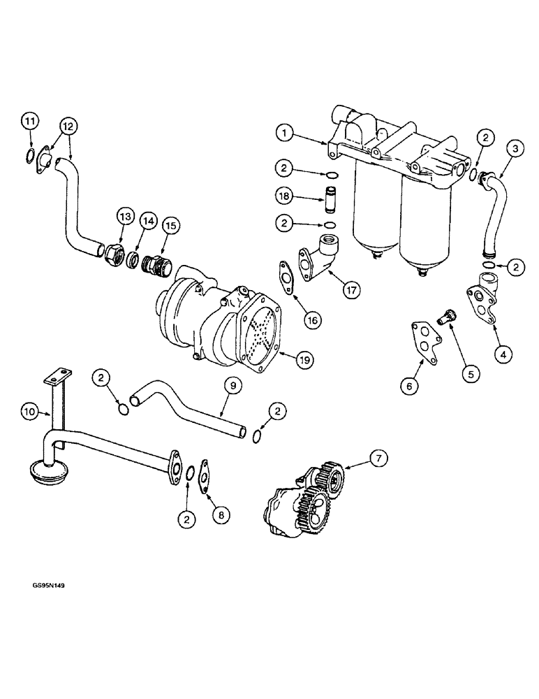 Схема запчастей Case IH DT-429 - (9-50) - OIL FILTER, OIL PUMP AND PIPING 