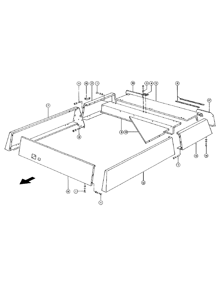 Схема запчастей Case IH 110 - (048) - TOP PANELLING (12) - BALER HOUSING