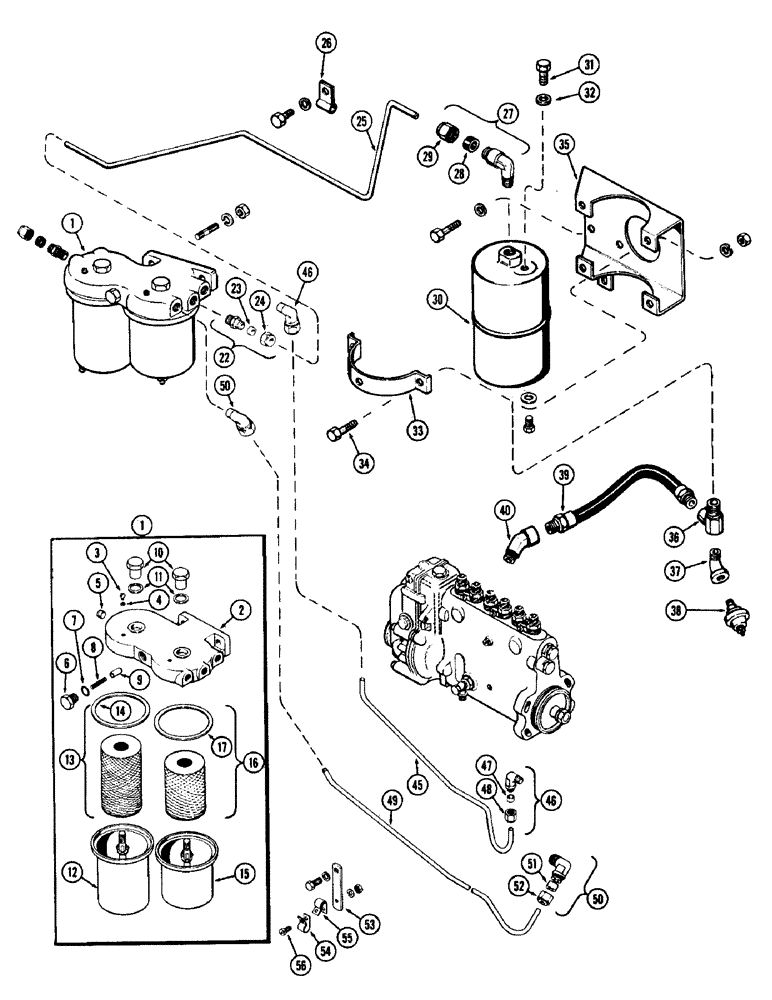 Схема запчастей Case IH 930-SERIES - (025C) - FUEL INJECTION FILTER SYSTEM, (401) DIESEL ENGINE, USED PRIOR TO ENGINE SERIAL NUMBER 2205978 (03) - FUEL SYSTEM