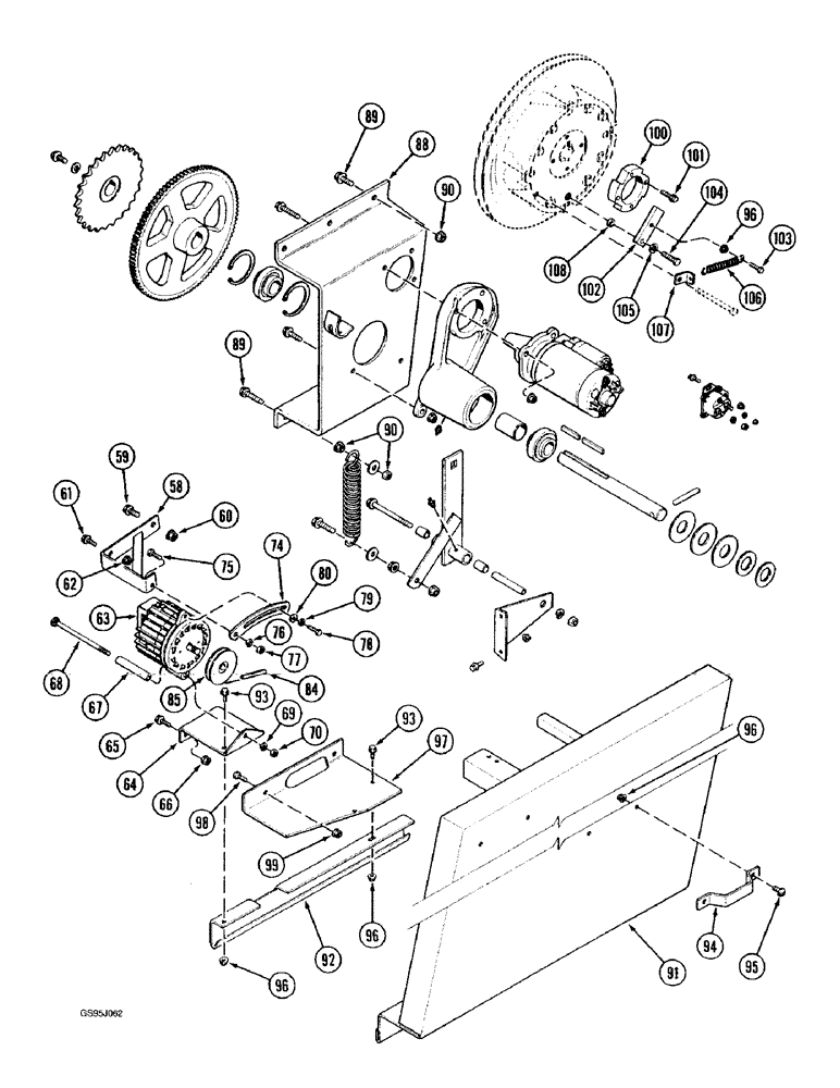 Схема запчастей Case IH 1682 - (9-070) - FEEDER REVERSER (CONTD) (09) - CHASSIS ATTACHMENTS