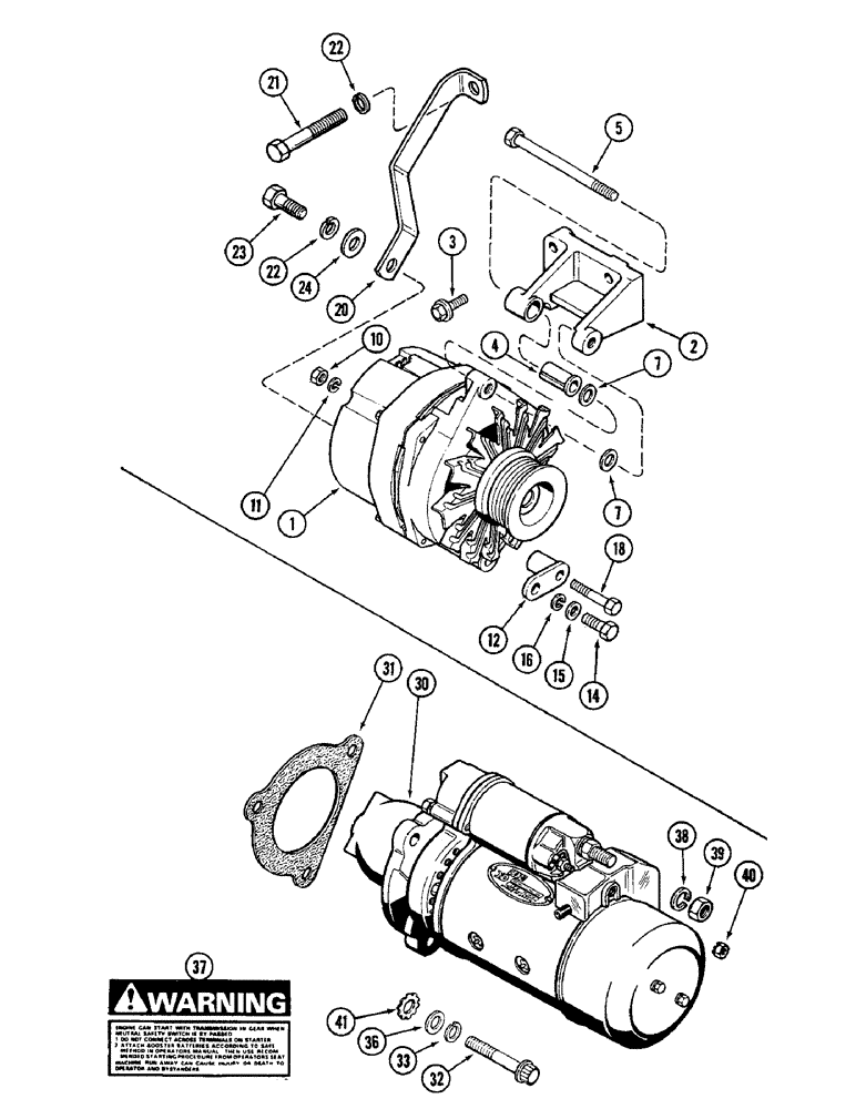 Схема запчастей Case IH 2096 - (4-088) - ALTERNATOR MOUNTING (04) - ELECTRICAL SYSTEMS