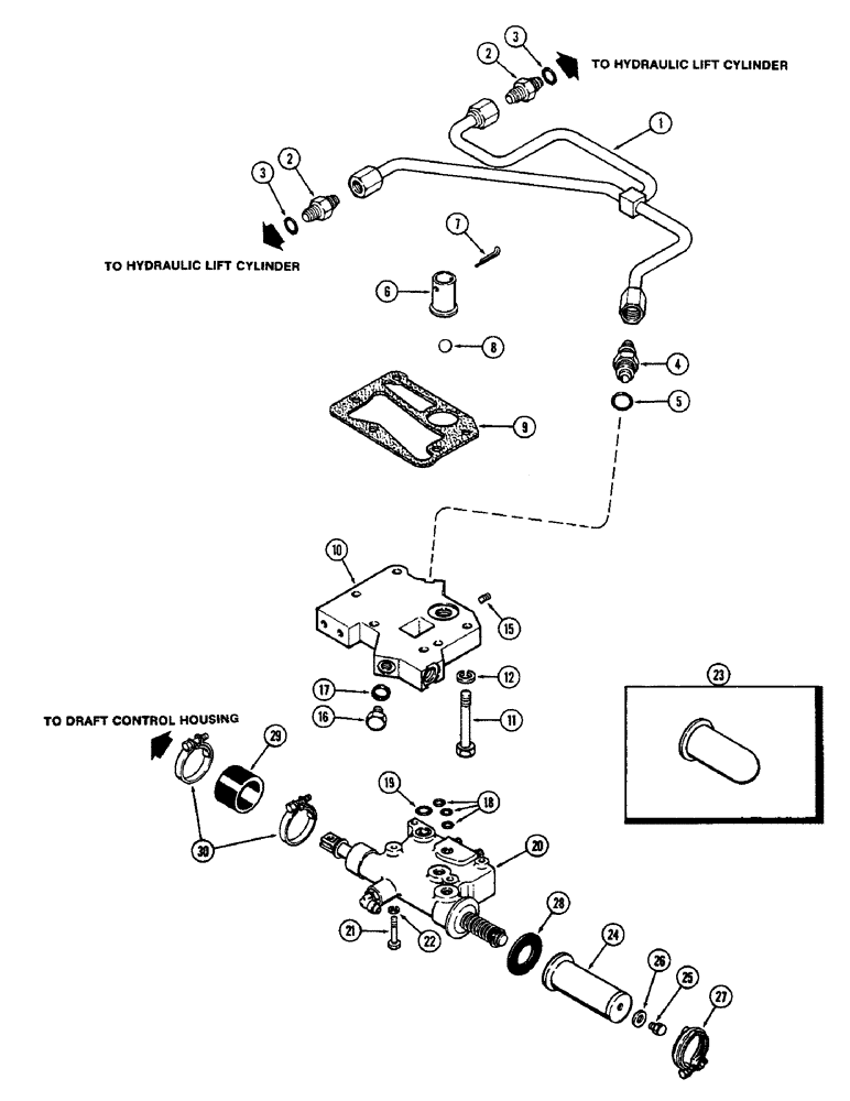 Схема запчастей Case IH 2590 - (8-310) - HITCH SYSTEM, DEPTH AND POSITION VALVE, MANIFOLD AND TUBES (08) - HYDRAULICS