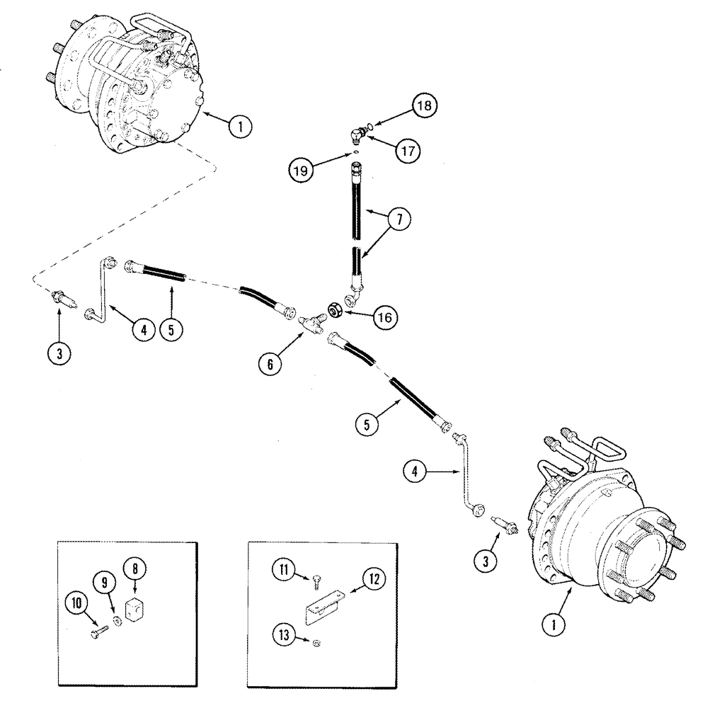 Схема запчастей Case IH 2366 - (05-17) - HYDRAULICS - WHEEL MOTOR FLUSH - POWER GUIDE AXLE (04) - STEERING