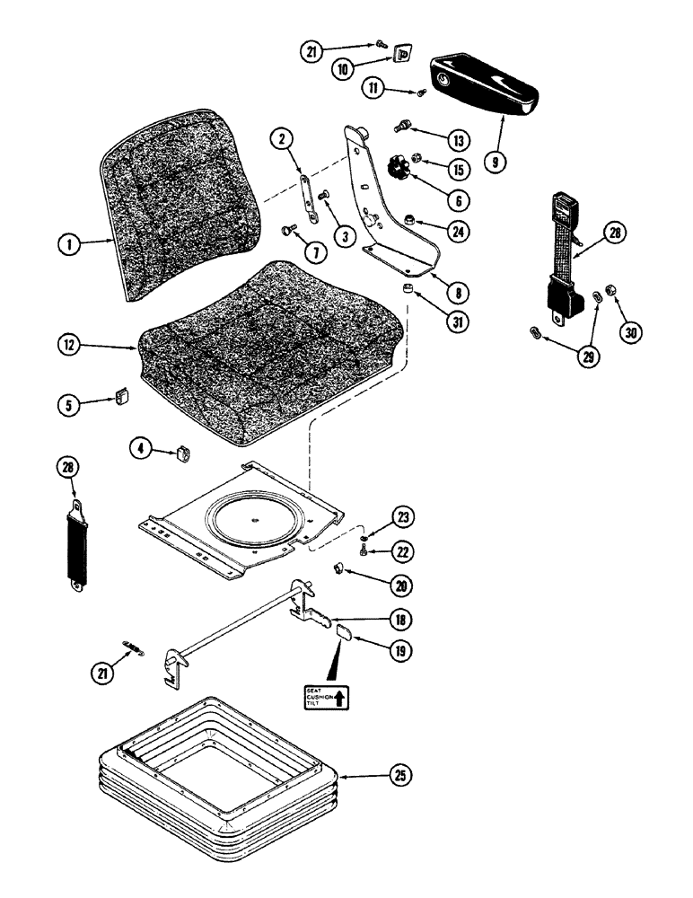 Схема запчастей Case IH 4694 - (9-422) - SEAT, AIR/OIL SUSPENSION, P.I.N. 8866221 AND AFTER (09) - CHASSIS/ATTACHMENTS