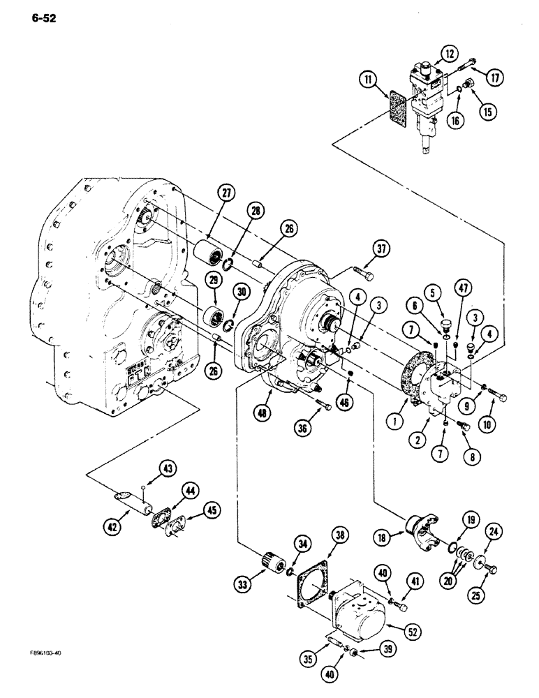 Схема запчастей Case IH 9170 - (6-52) - PTO ASSEMBLY (06) - POWER TRAIN