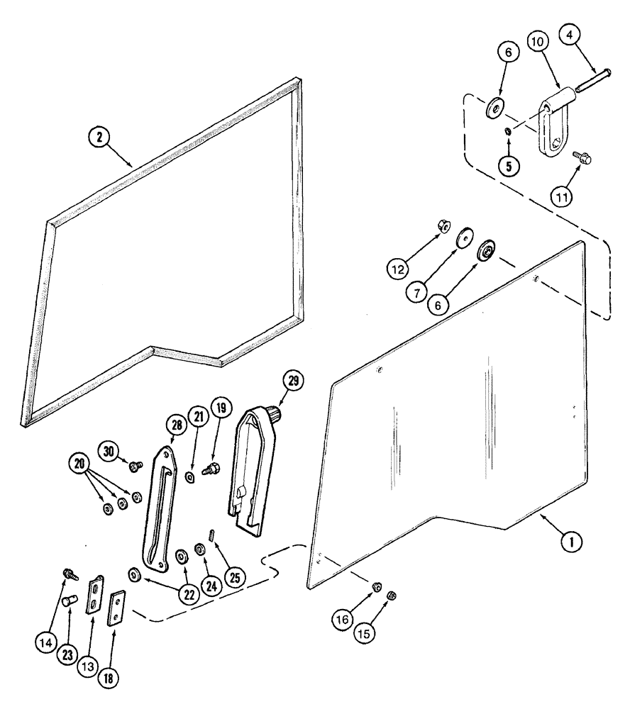 Схема запчастей Case IH 7220 - (9-120) - CAB, RIGHT SIDE WINDOW (09) - CHASSIS/ATTACHMENTS