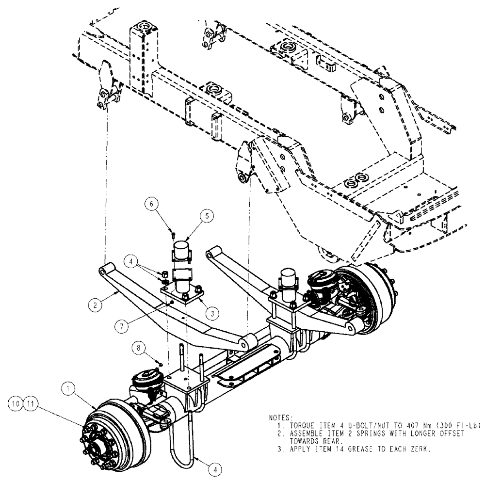 Схема запчастей Case IH TITAN 4520 - (04-001) - FRONT AXLE ASSEMBLY Frame & Suspension