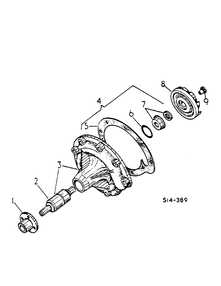 Схема запчастей Case IH 454 - (12-29) - WATER PUMP Power