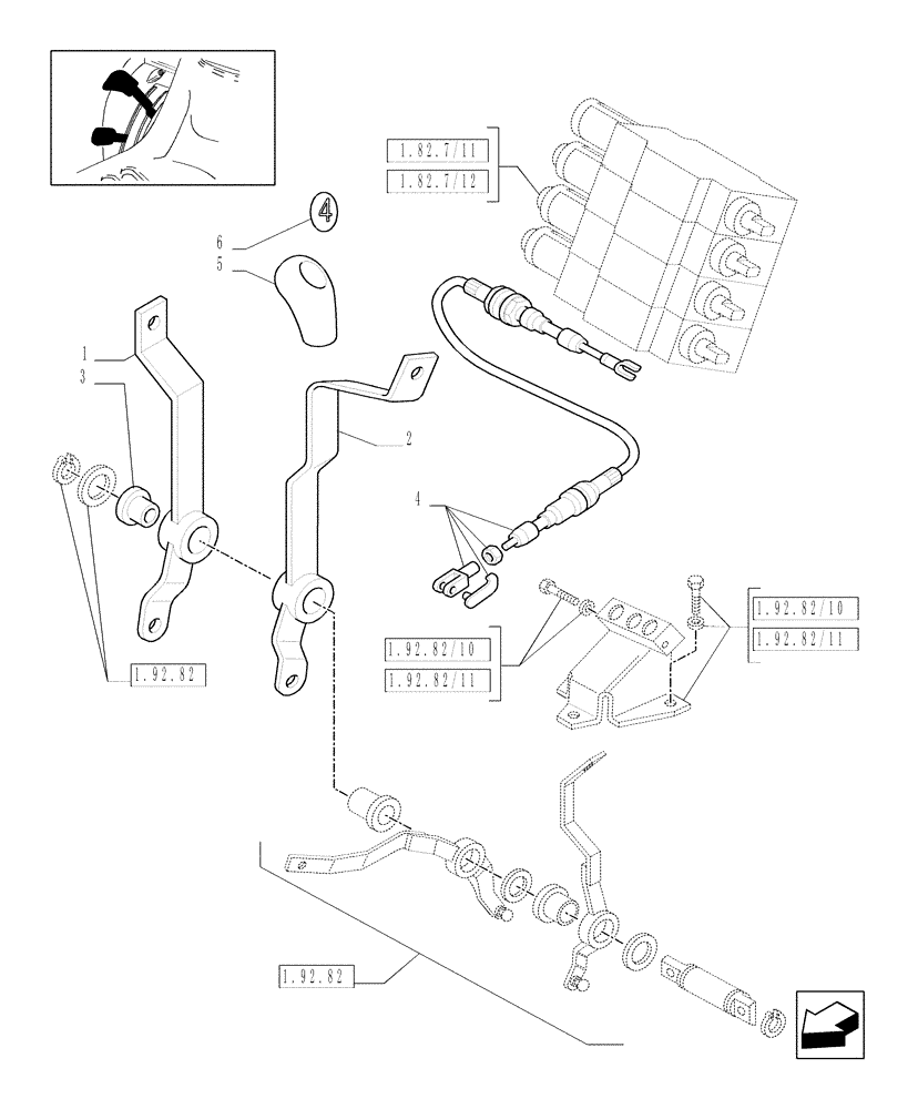 Схема запчастей Case IH JX1085C - (719044030[03]) - (DIA KIT) 4TH REMOTE S/D W/ DELUXE COUPLERS (18) - VARIATIONS