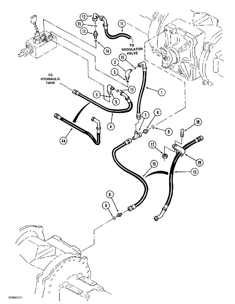 Схема запчастей Case IH 9380 QUADTRAC - (8-098) - AXLE HYDRAULICS, SERVICE BRAKE CIRCUIT (08) - HYDRAULICS