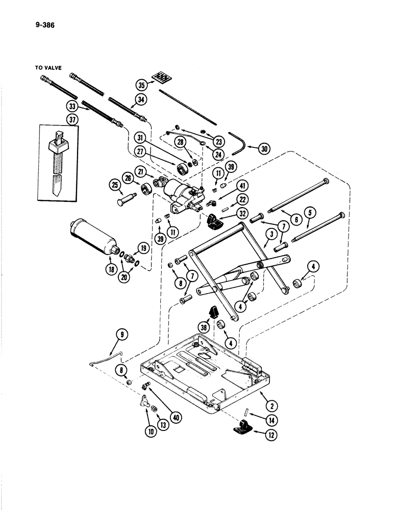 Схема запчастей Case IH 4894 - (9-386) - SEAT AIR/OIL SUSPENSION (09) - CHASSIS/ATTACHMENTS