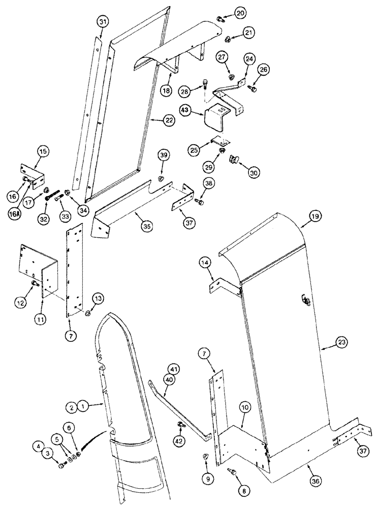 Схема запчастей Case IH 2366 - (09H-07) - GRAIN TANK, CORNER COVER PARTS (12) - CHASSIS