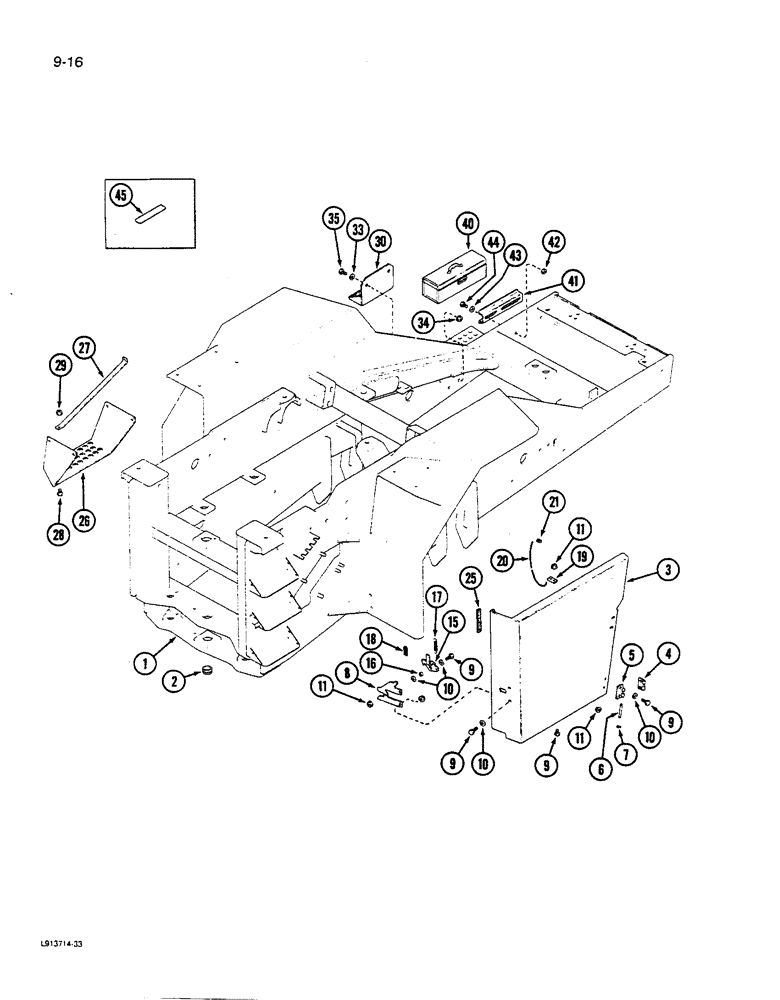 Схема запчастей Case IH 9270 - (9-016) - FRONT FRAME PRIOR TO P.I.N. JCB0028400 (09) - CHASSIS/ATTACHMENTS