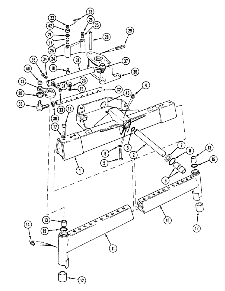 Схема запчастей Case IH 1494 - (5-134) - FRONT AXLE, 64 TO 88 INCH, (1676 TO 2235 MM) TRACK, TWO WHEEL DRIVE (05) - STEERING