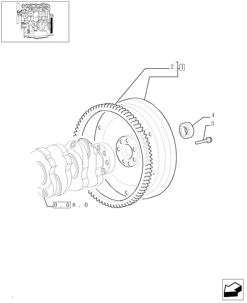 Схема запчастей Case IH 8045.06.406 - (0.08.3) - ENGINE, FLYWHEEL (99462421) 