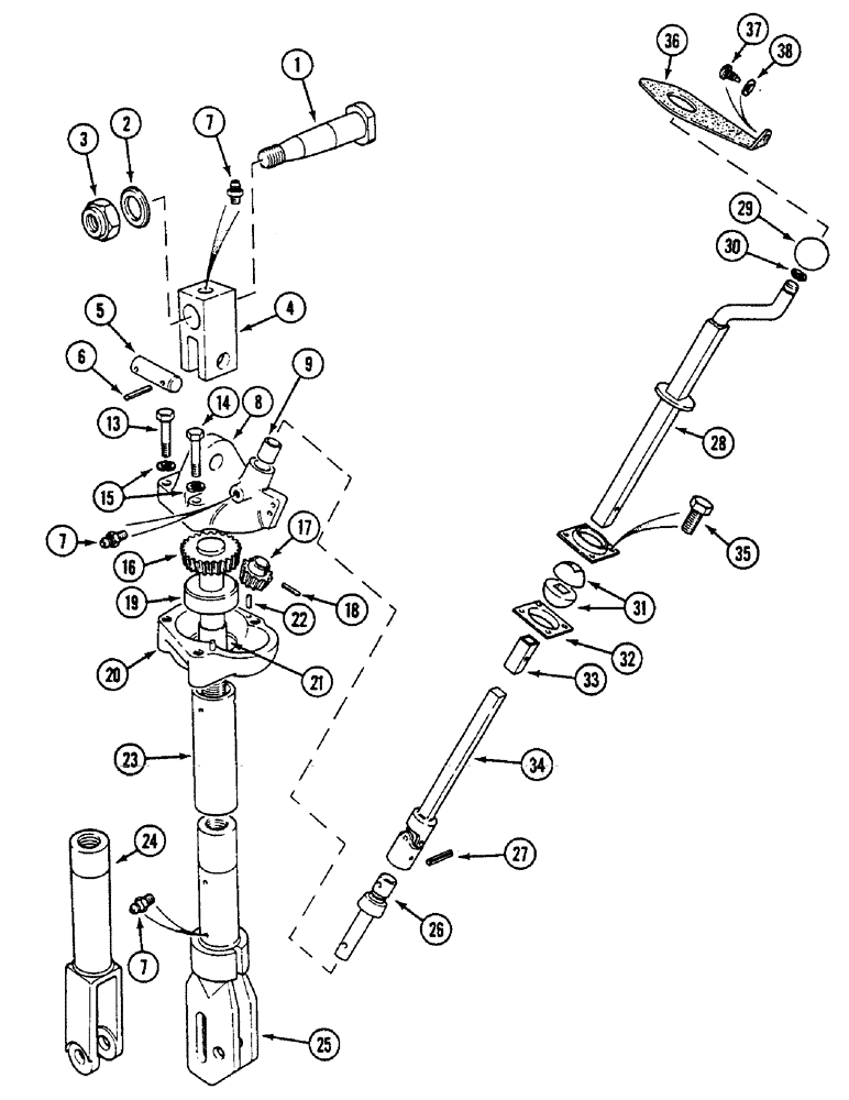 Схема запчастей Case IH 1294 - (9-262) - LEVELING LEVER, TRACTORS WITH CAB (09) - CHASSIS/ATTACHMENTS