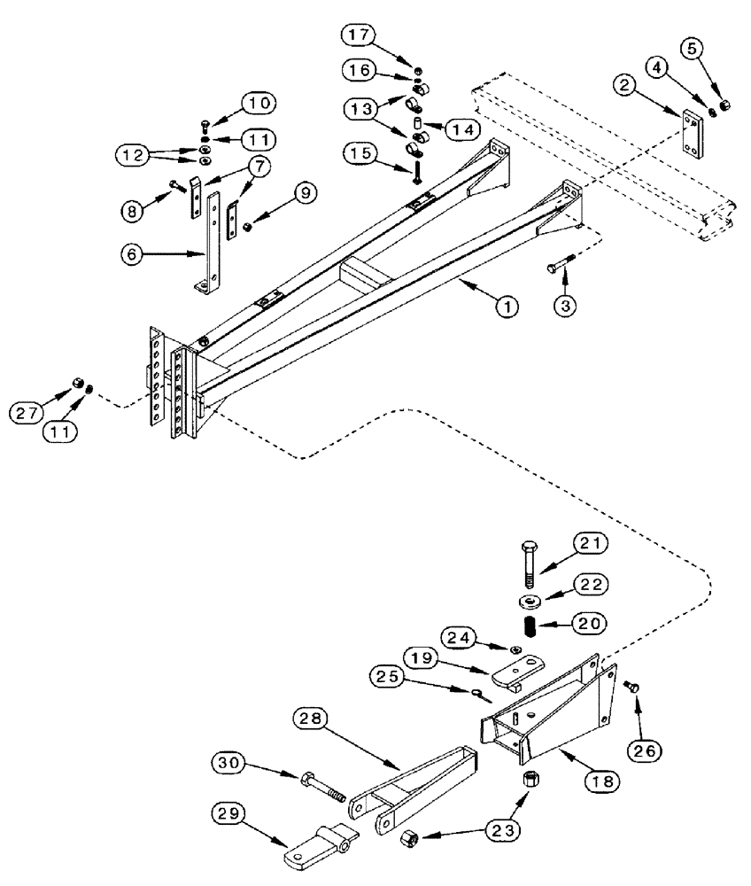 Схема запчастей Case IH 3950 - (9-04) - TRAILING HITCH ATTACHMENT (09) - CHASSIS/ATTACHMENTS