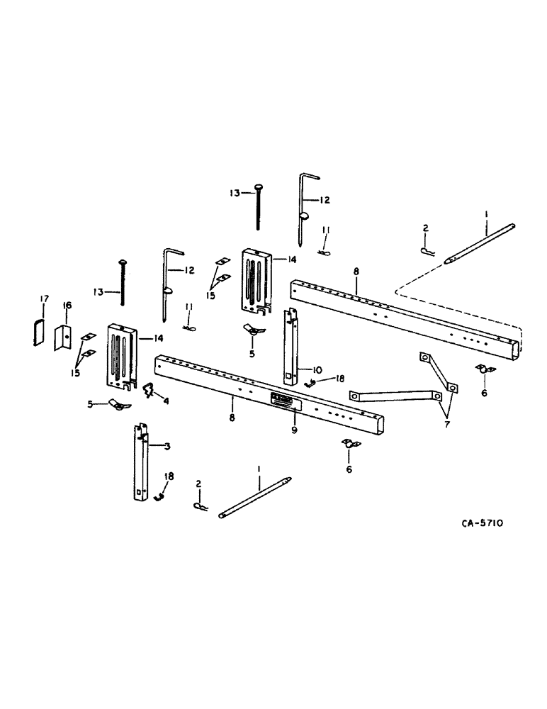 Схема запчастей Case IH 820 - (D-34) - REEL, REEL SUPPORT ARMS (58) - ATTACHMENTS/HEADERS