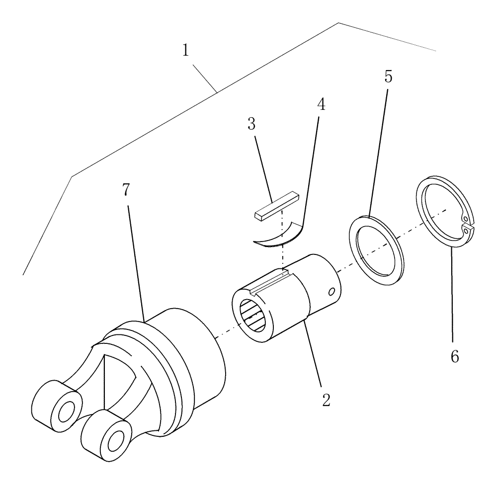 Схема запчастей Case IH 2020 - (20.03B) - YOKE SUBASSEMBLY, FREE MOTION (58) - ATTACHMENTS/HEADERS