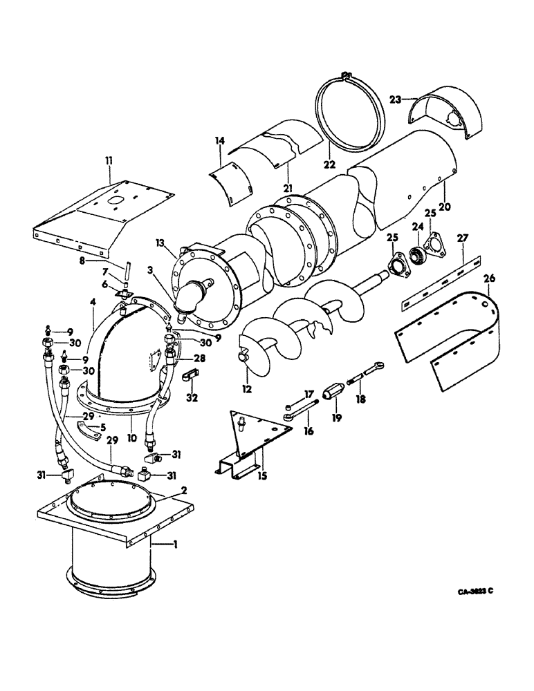 Схема запчастей Case IH 815 - (26-22) - GRAIN TANK, GRAIN TANK UNLOADER UPPER Grain Tank