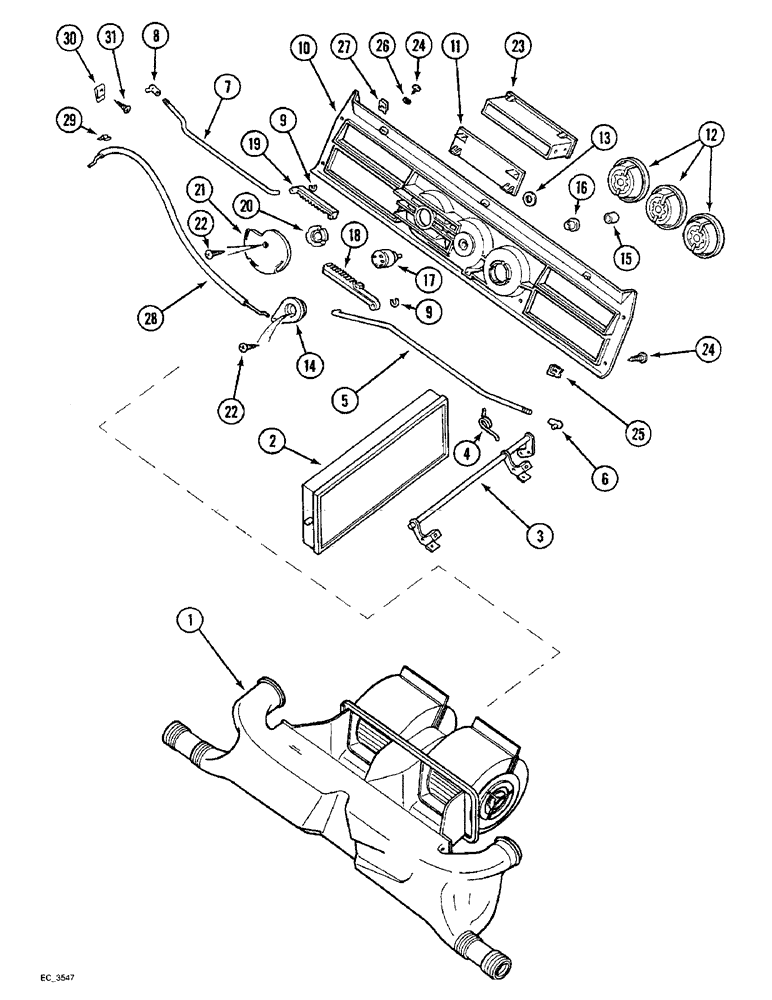 Схема запчастей Case IH 4240 - (9-066) - CAB, HEATER CONTROLS (09) - CHASSIS/ATTACHMENTS