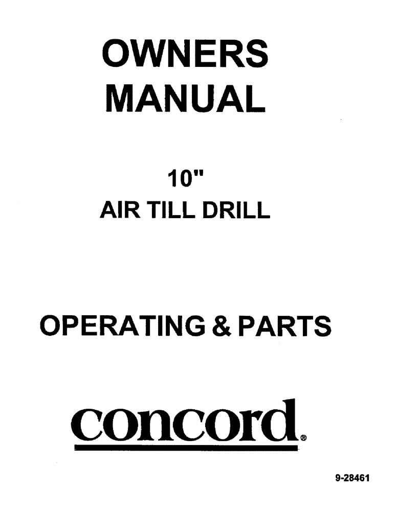 Схема запчастей Case IH CONCORD - (A01) - OWNERS MANUAL 