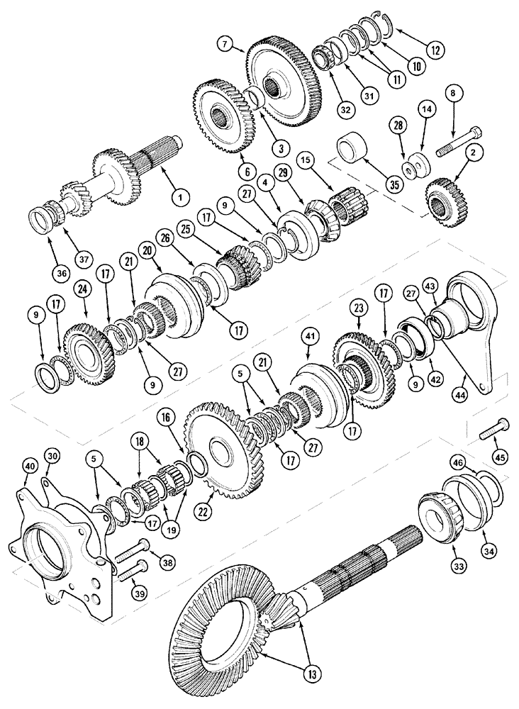 Схема запчастей Case IH MX170 - (06-07) - TRANSMISSION - RANGE (21) - TRANSMISSION