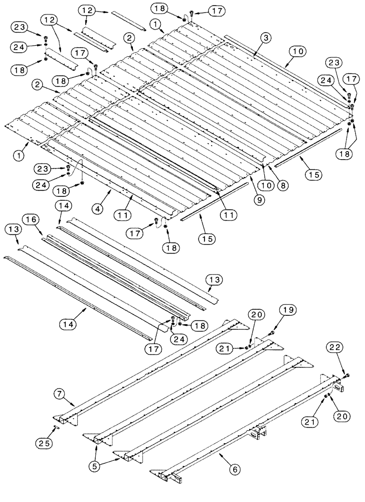 Схема запчастей Case IH 2555 - (09D-13) - BASKET, FLOOR (16) - BASKET