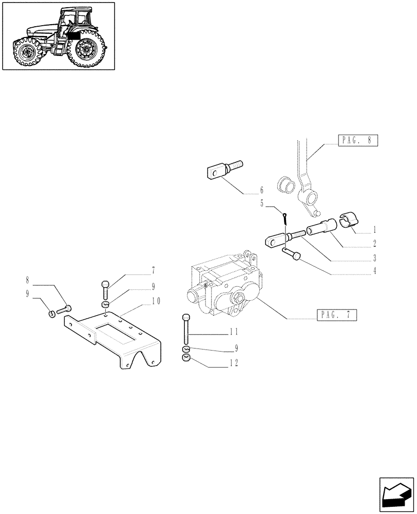 Схема запчастей Case IH JX1080U - (1.82.7[05]) - SINGLE EFFECT DISTRIBUTOR - CONTROL LEVERS - D5631 (07) - HYDRAULIC SYSTEM