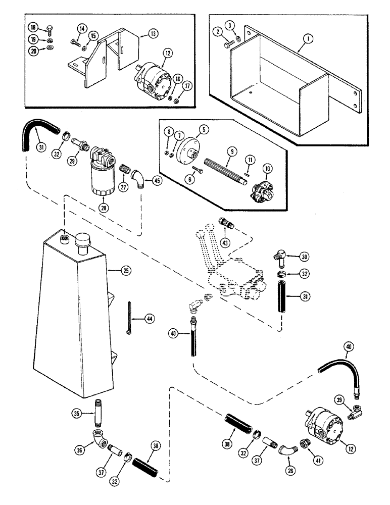 Схема запчастей Case IH 60 - (40) - HYDRAULIC KIT, FRONT MOUNTED, 13 GPM PUMP, 990 AND 995 TRACTORS, USED 1978 & BEFORE (35) - HYDRAULIC SYSTEMS