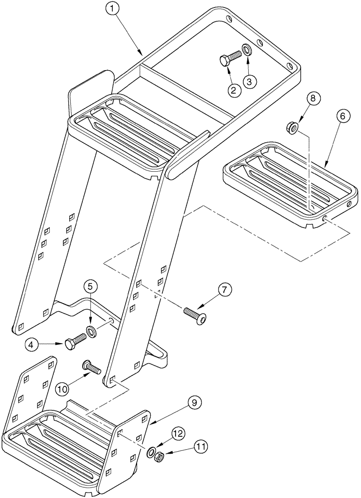 Схема запчастей Case IH MX80C - (09-38) - STEPS, RIGHT (09) - CHASSIS