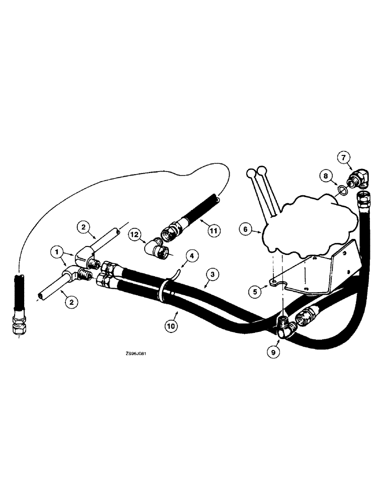 Схема запчастей Case IH 1850 - (7-60) - TRACTOR TO LOADER VALVE HYDRAULIC SYSTEM 