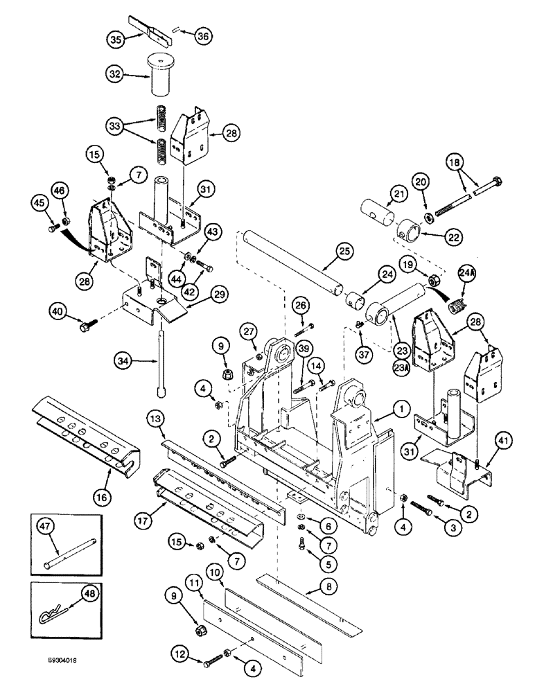 Схема запчастей Case IH 2055 - (9A-72) - DRUM HANGER ASSEMBLY, 5 ROW NARROW, PRIOR TO P.I.N. JJC0155439 (13) - PICKING SYSTEM