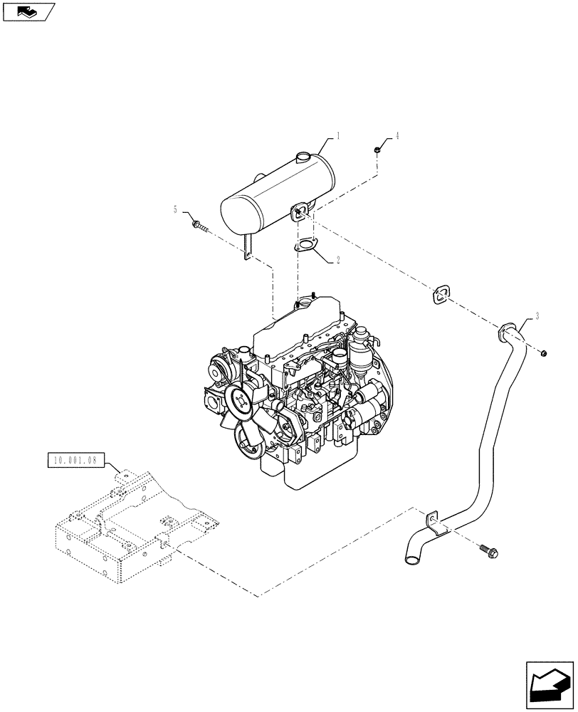 Схема запчастей Case IH FARMALL 50B - (10.254.03) - MUFFLER (10) - ENGINE