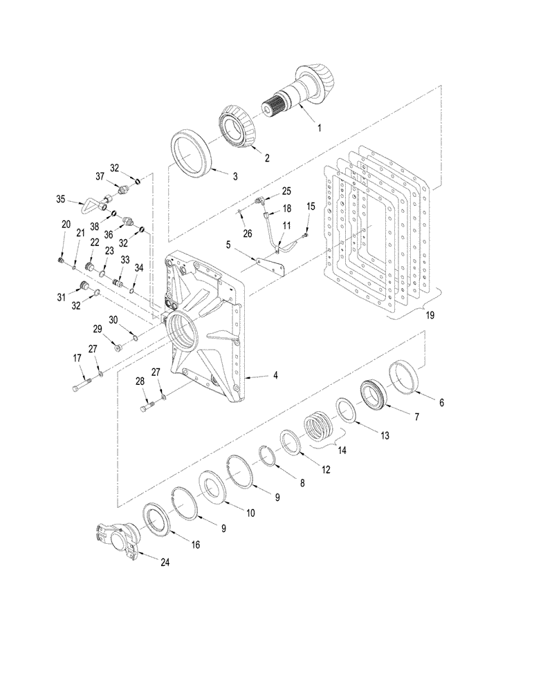 Схема запчастей Case IH STX375 - (06-66) - 400 SERIES AXLE ASSEMBLY - FRONT COVER (06) - POWER TRAIN