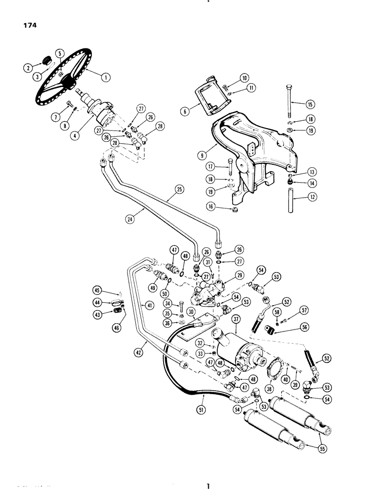 Схема запчастей Case IH 470 - (174) - 570 HYDROSTATIC STEERING (05) - STEERING